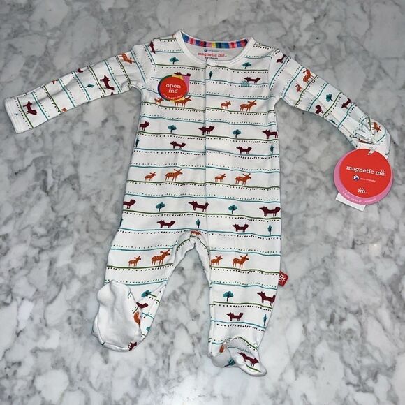 NWT MAGNETIC ME RIVER CROSSING ORGANIC COTTON FOOTIE - Picture 1 of 9